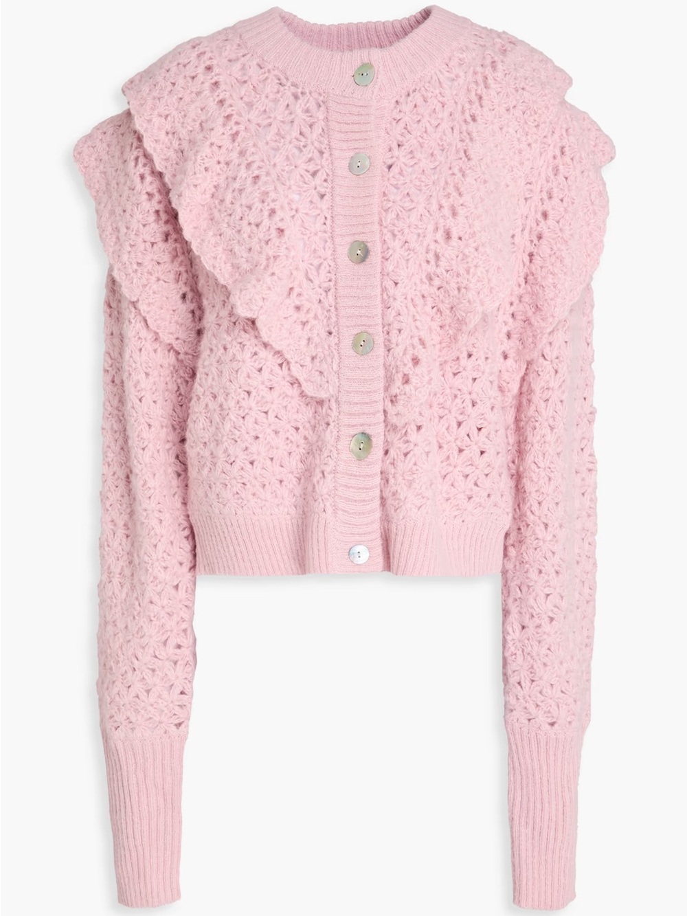 FARM Rio Ruffled Knit Cardigan Sweater - Picture 2 of 7